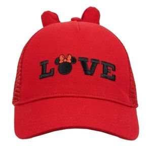 Minnie Mouse Girls Baseball Cap with Bow, Red, One Size Fits Most